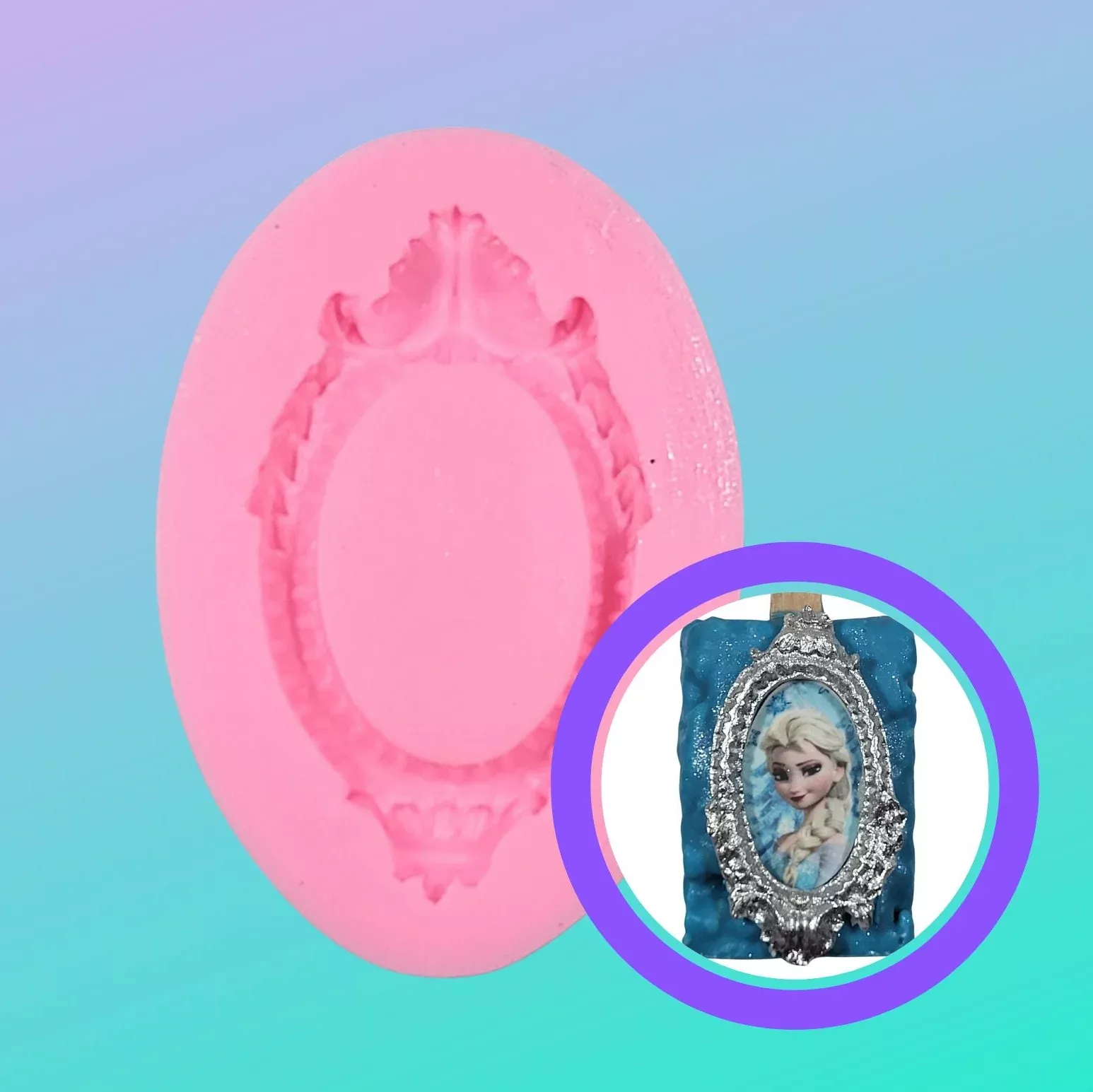 Oval Frame Silicone Mold (Narrow)