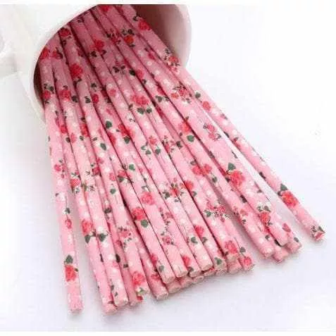 Pink Floral with White Polka Dots Cake Pop Party Straws