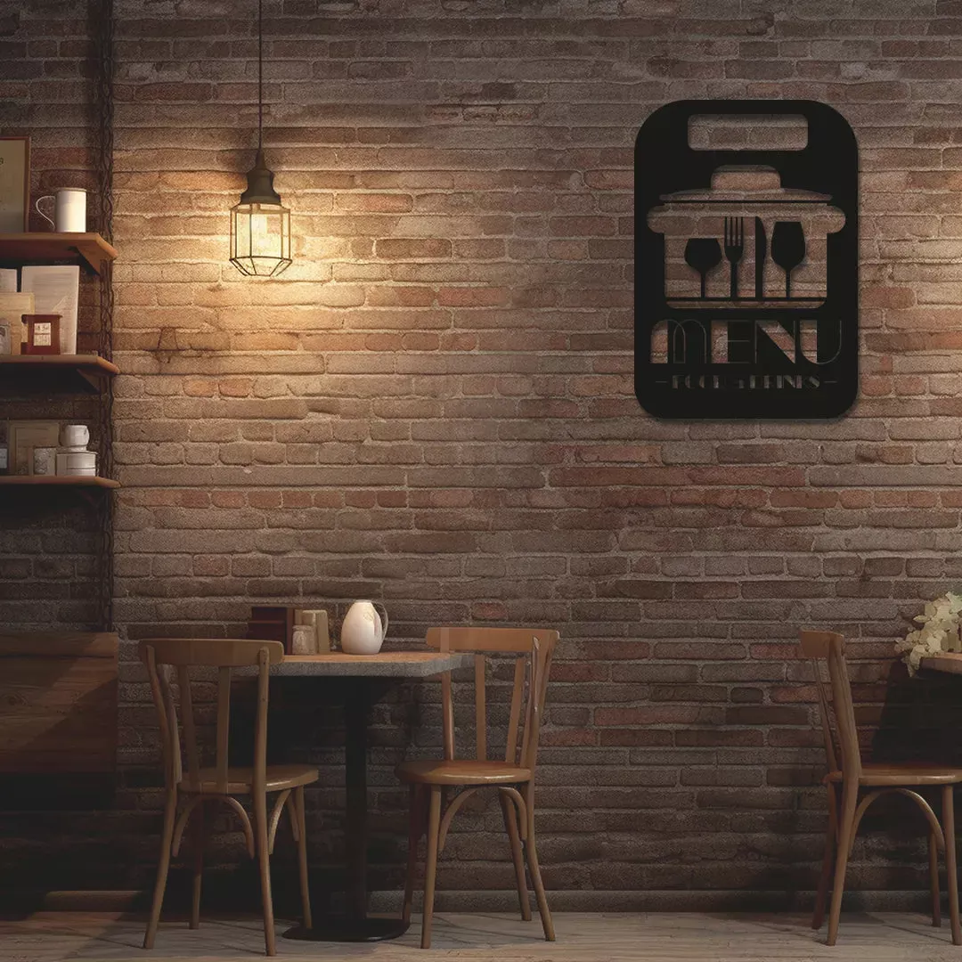 Restaurant Menu Board Custom Metal Monogram