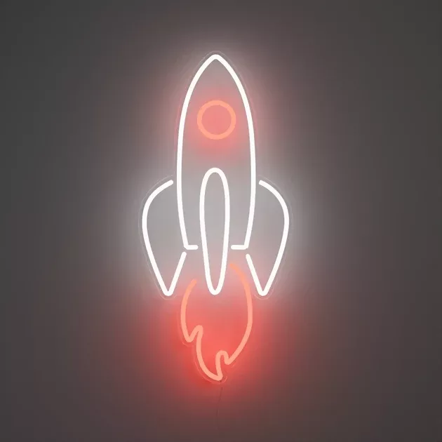 The RocketLED neon sign