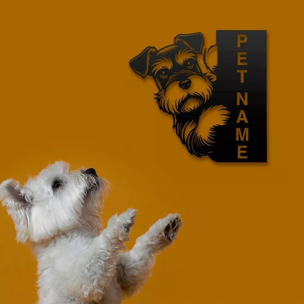 Schnauzer Pet Personalized Metal Monogram