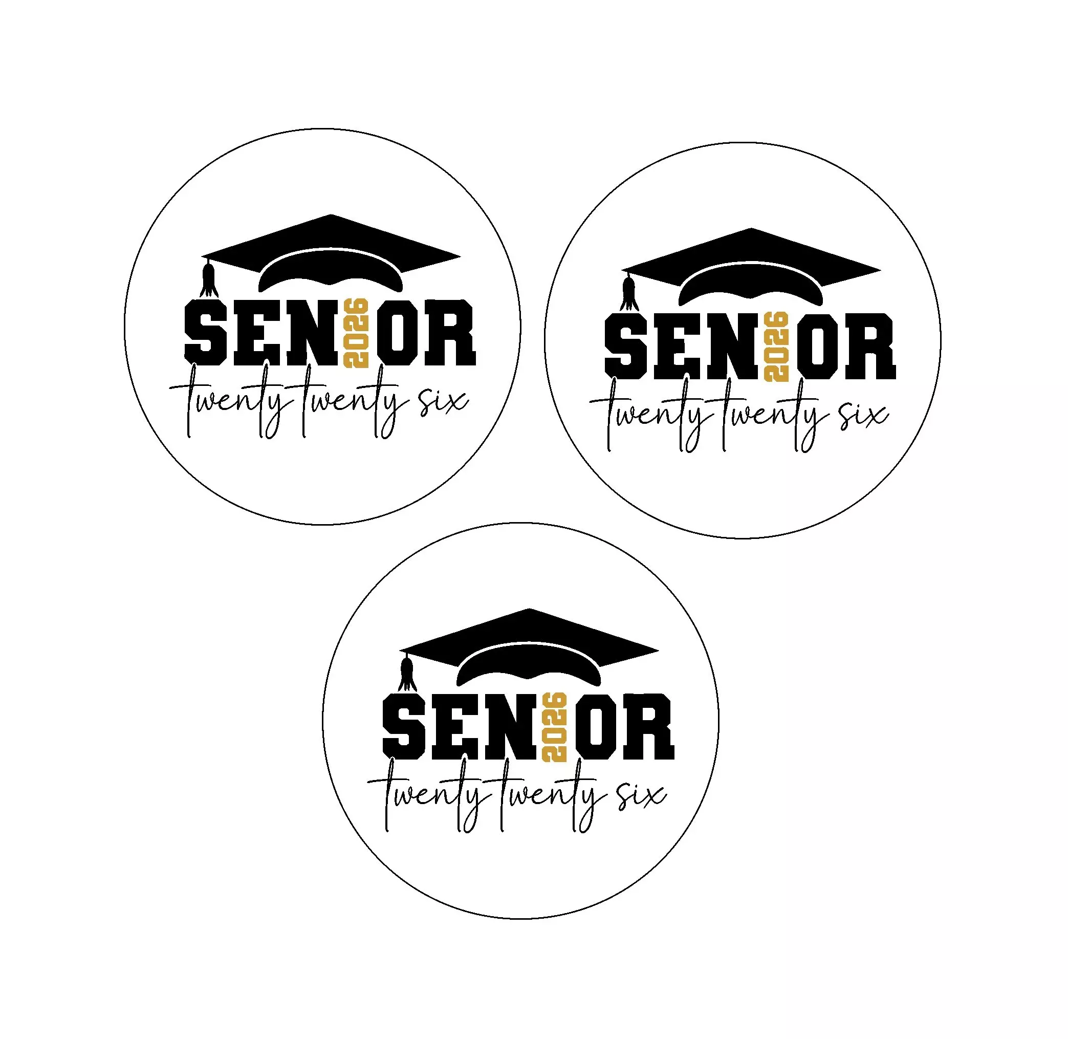 Senior 2026Edible Image Frosting Sheet- You Choose Your Size - Cupcake Toppers - Cookies