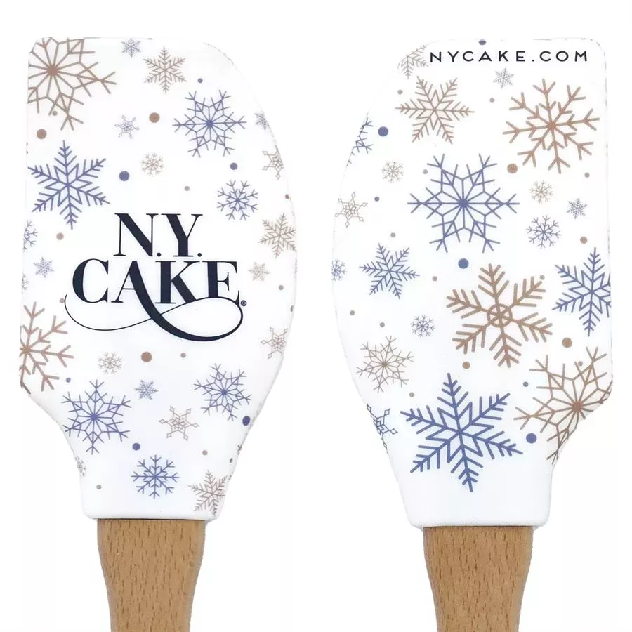"Snowflakes" Silicone Spatula w/ Wooden Handle