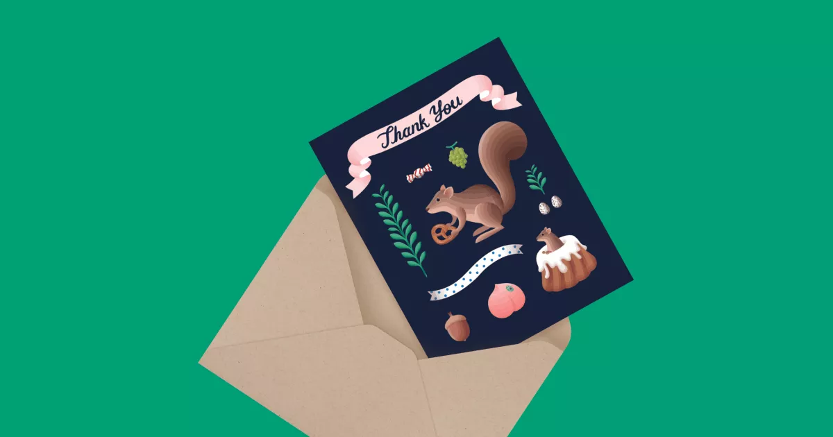 Squirrel Thank You Card