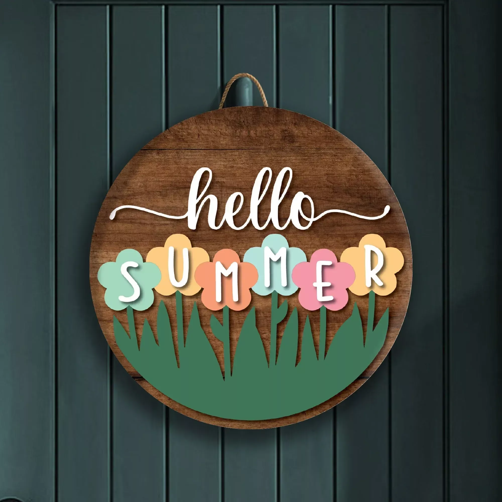 Summer Flowers Front Door Decor