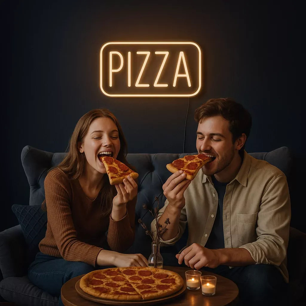 Text Pizza LED Neon Sign