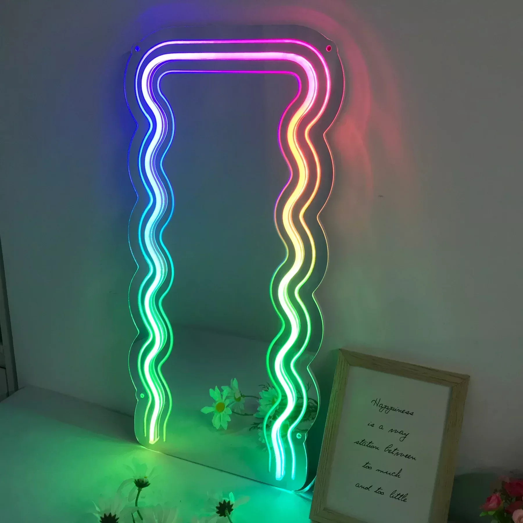 Triple Wave LED Neon Mirror