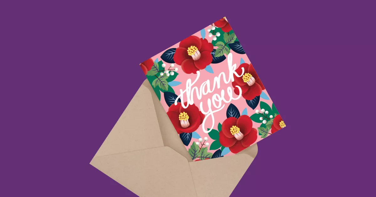 Tsubaki Camellia Thank You Card