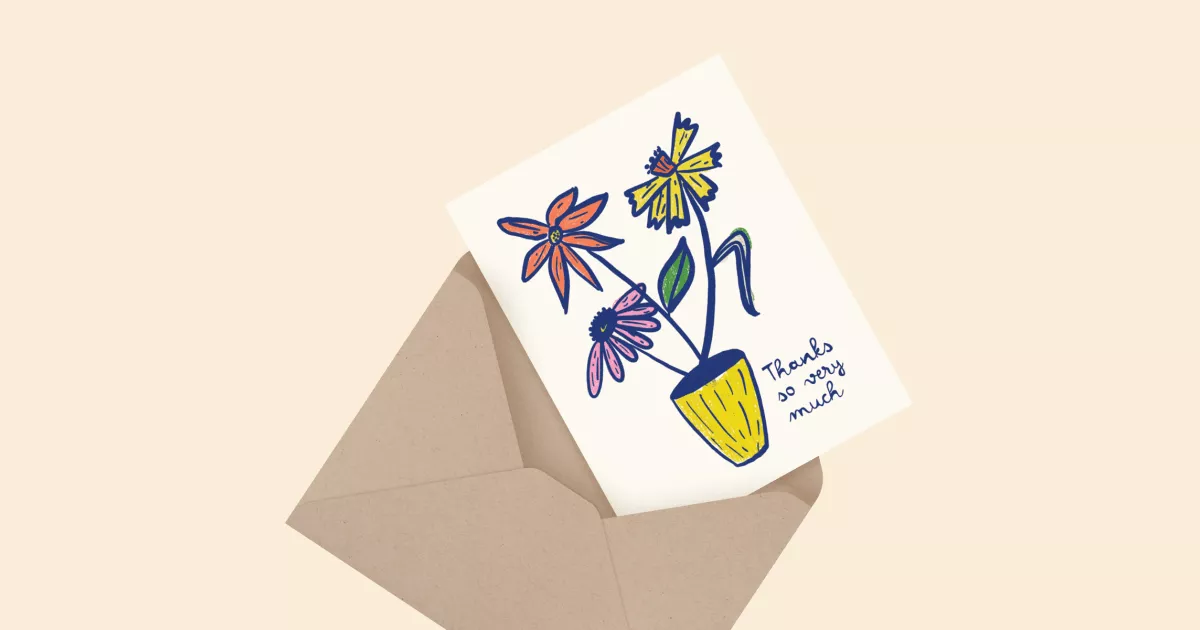 Vase Of Flowers Thanks