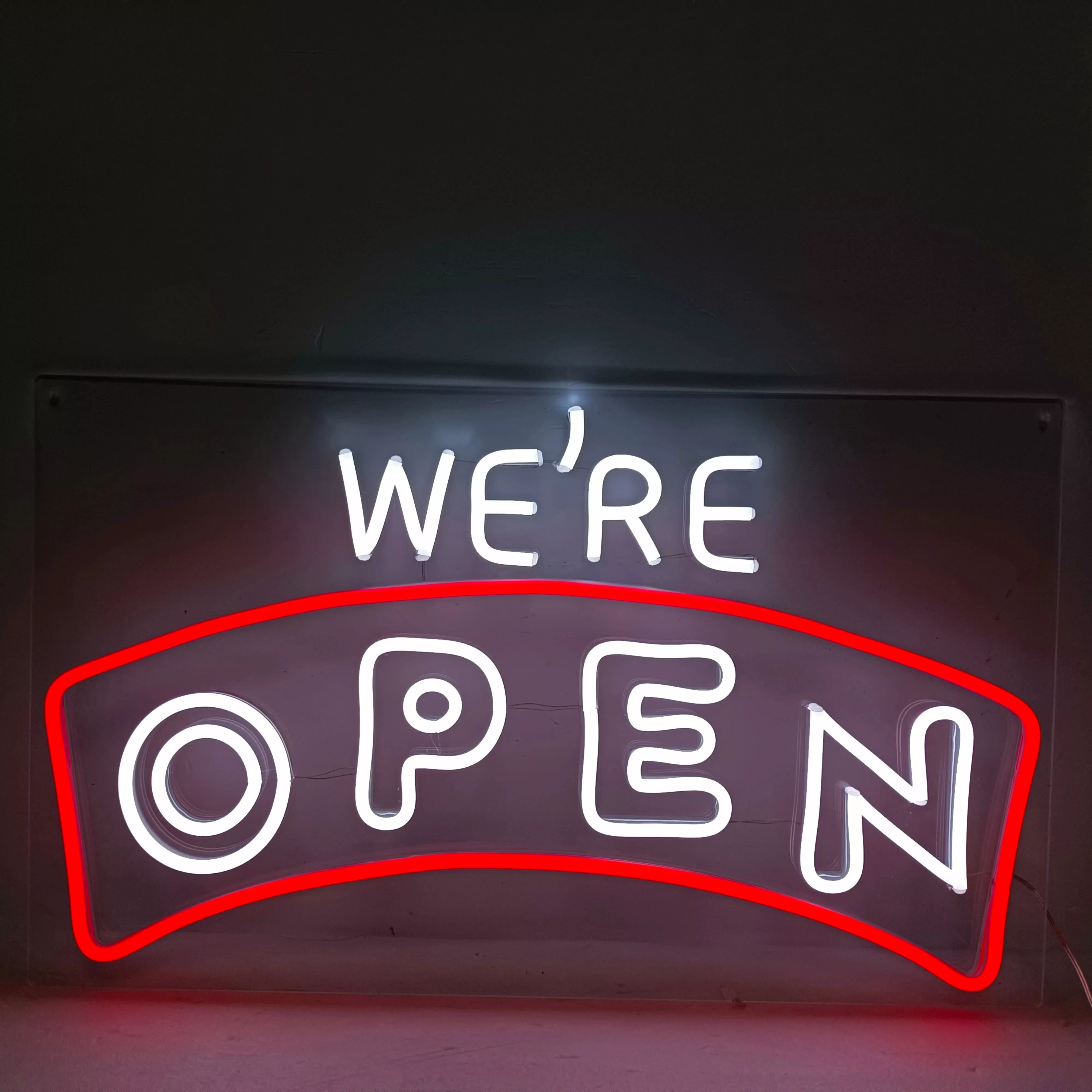 We're Open Neon Sign