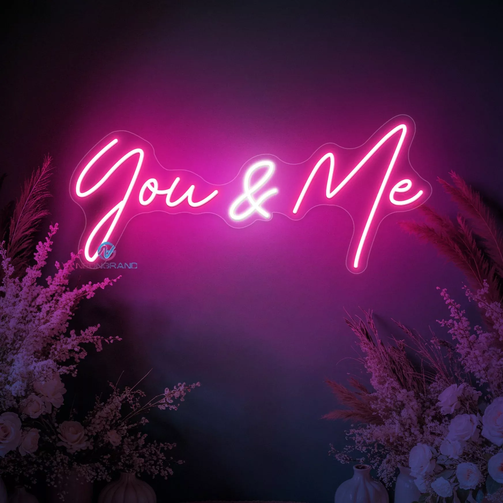 You And Me Neon Sign Love LED Light Wedding