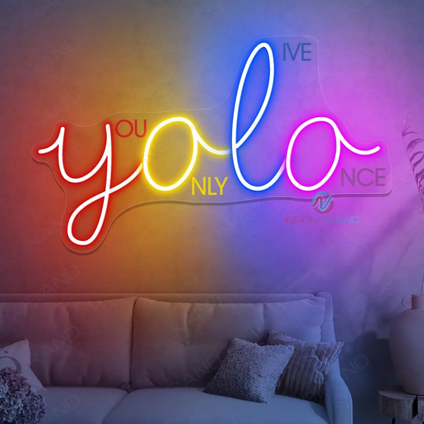 You Only Live Once Neon Sign UV-Printed Led Light