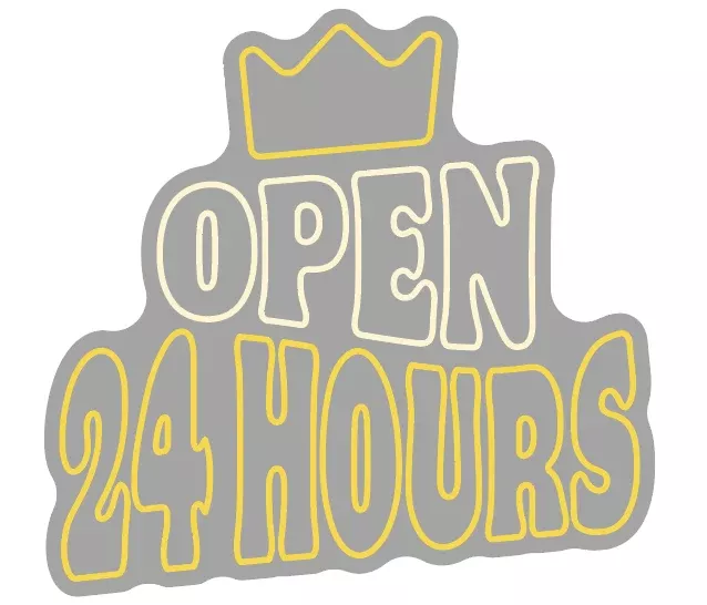YP Burger King Open 24 HoursLED neon sign