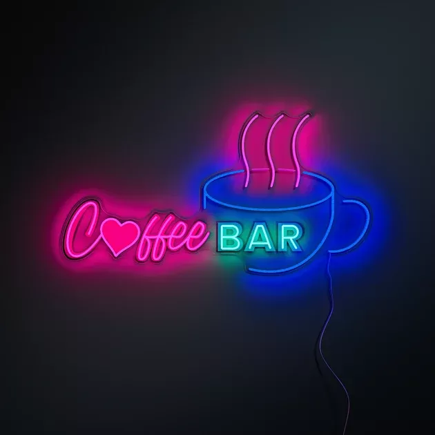 YPHawaii Fluid Art COFFEELED neon sign