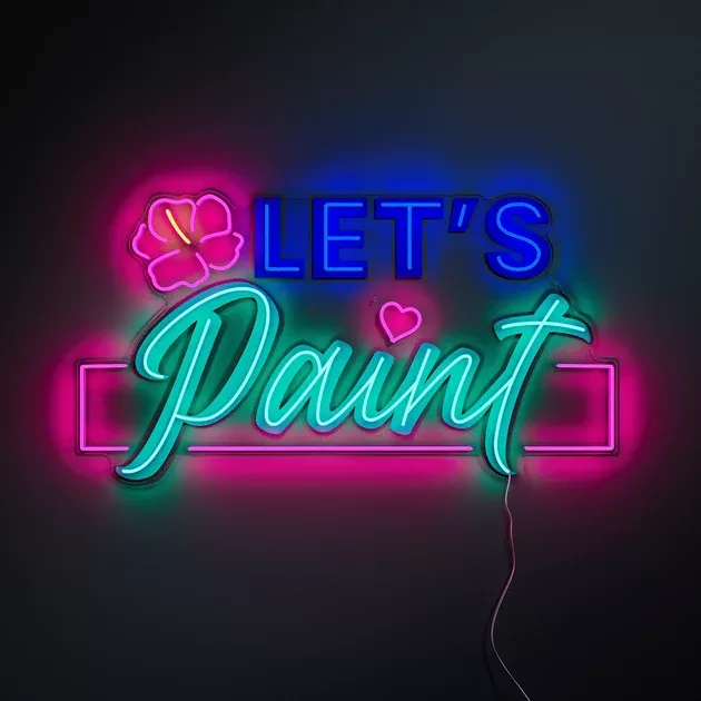 YPHawaii Fluid Art PAINTLED neon sign