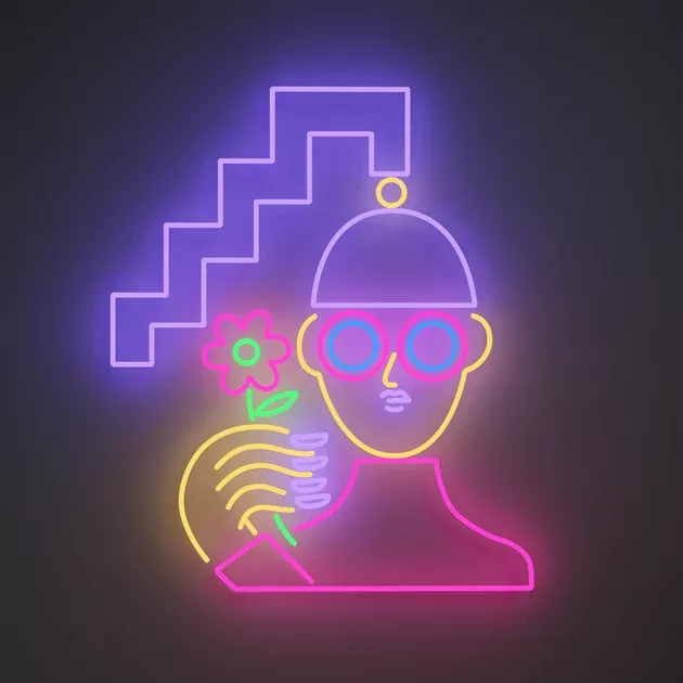 Zig Zag Girl by Emily EldridgeLED neon sign