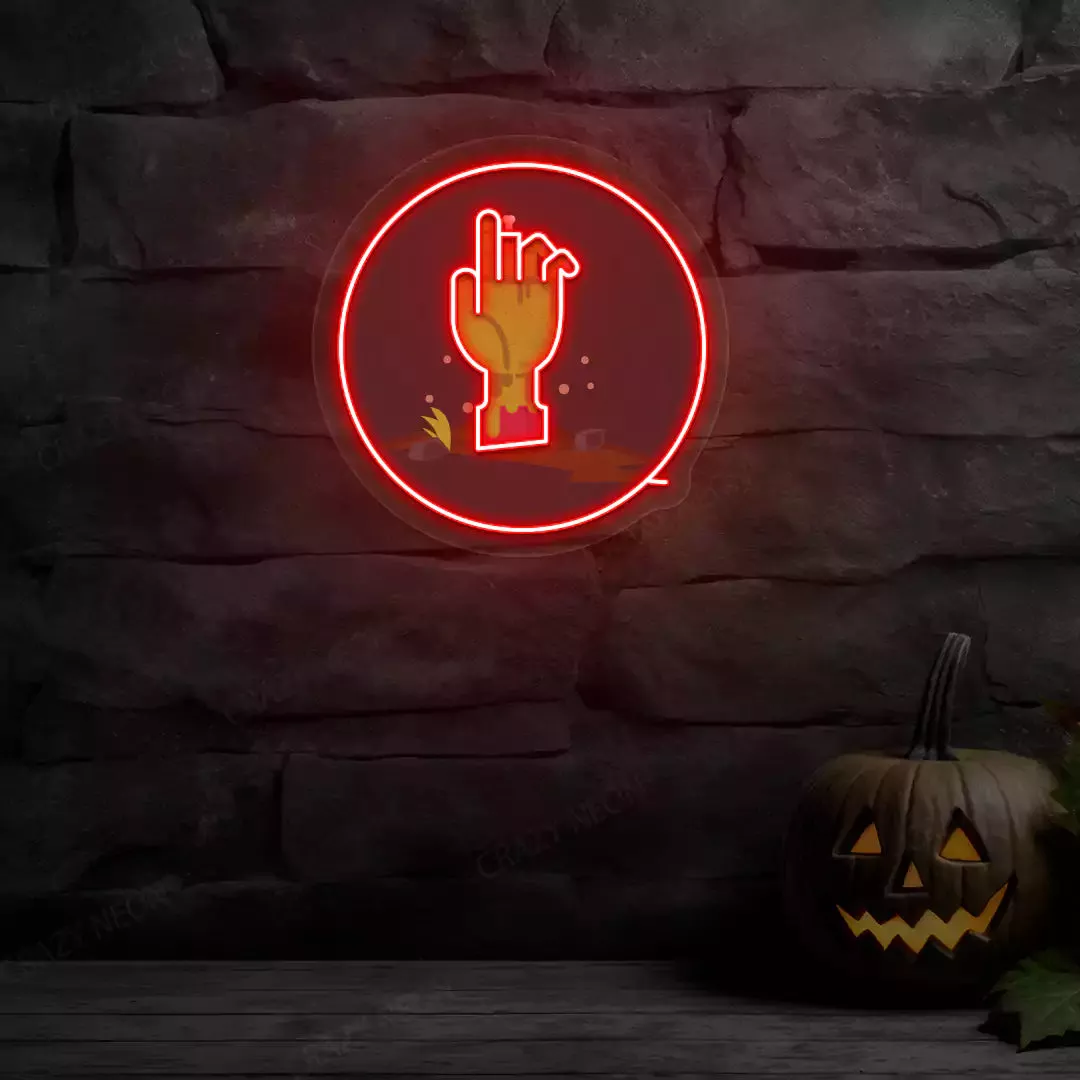 Zombie Hand Neon Artwork Sign