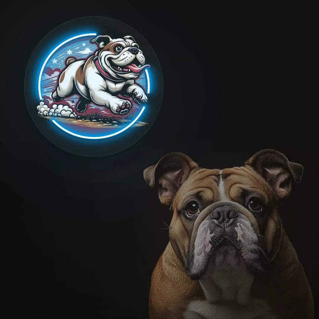 Zoomies Bulldog Run Neon Artwork Sign